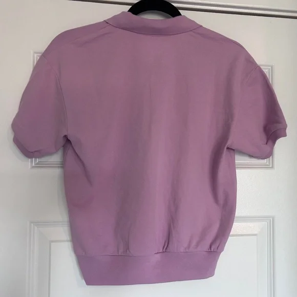 Everlane Organic Cotton Polo Top Shirt Mauve Size Small Nwt - Picture 9 of 9